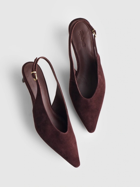 Madewell Shoes - NWOB! MADEWELL Women's Emilie Slingback Pump Chocolate Raisin Suede 10 Brown